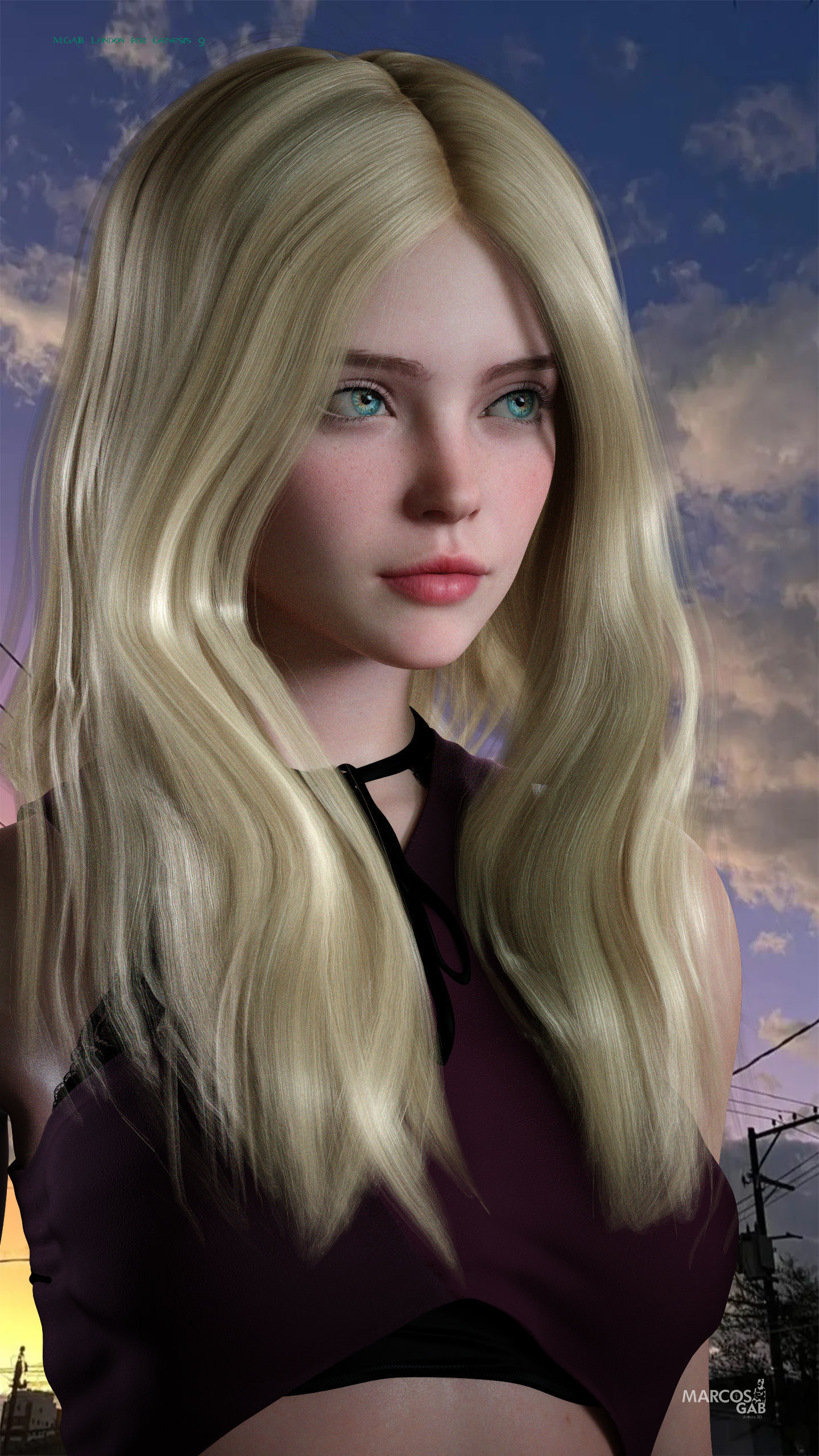 MGAB London for Genesis 9 Low-poly 3D model_6