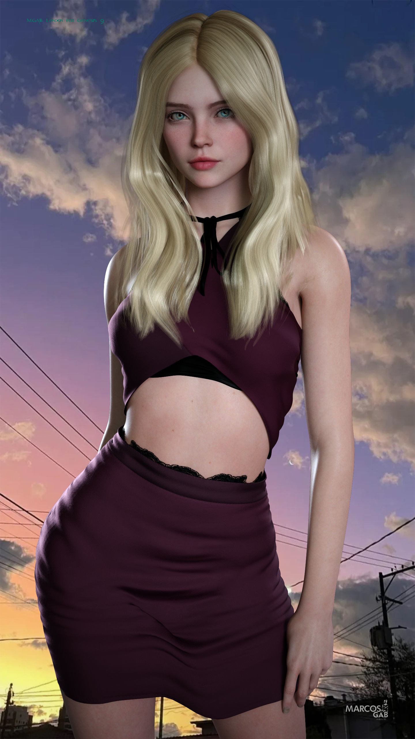 MGAB London for Genesis 9 Low-poly 3D model_4