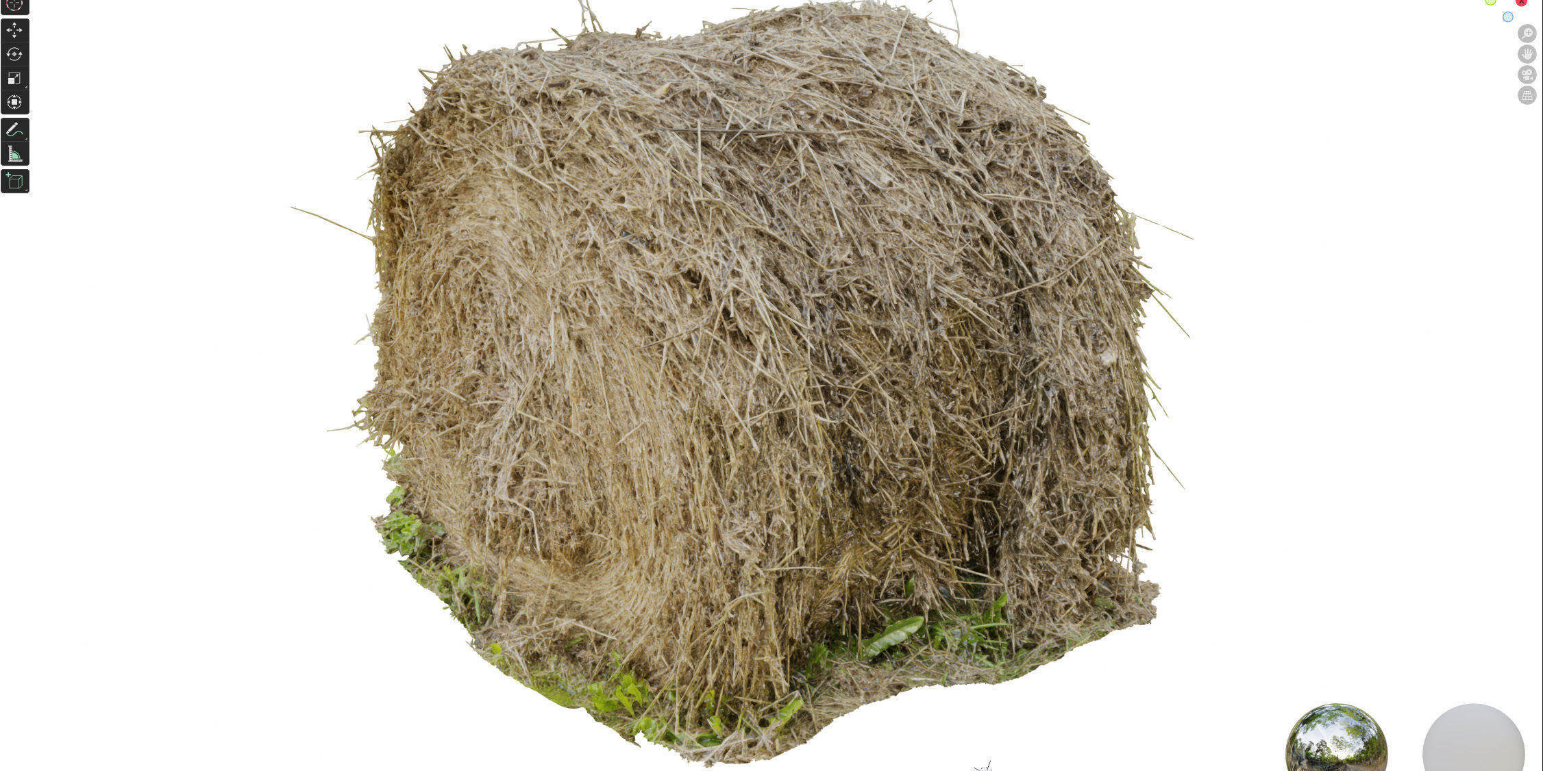 Round bale of hay 3D model_10