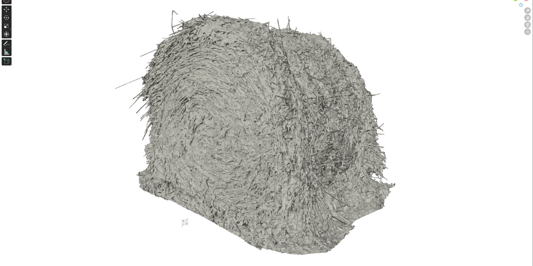 Round bale of hay 3D model_17