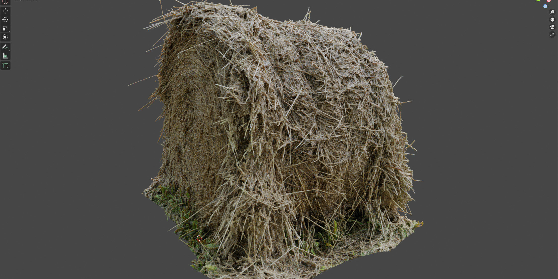 Round bale of hay 3D model_19