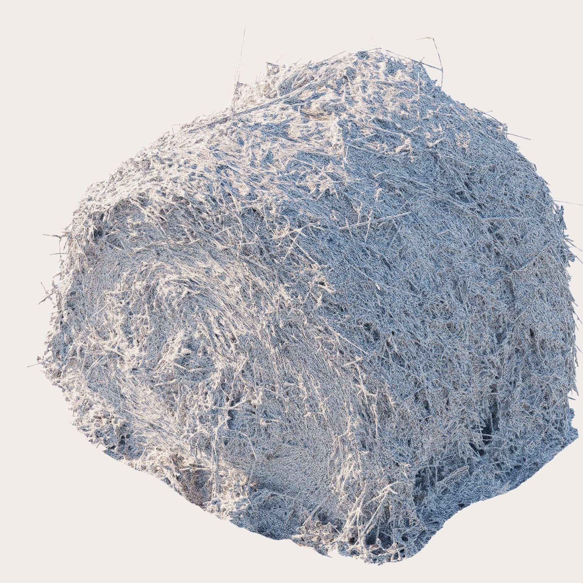 Round bale of hay 3D model_6