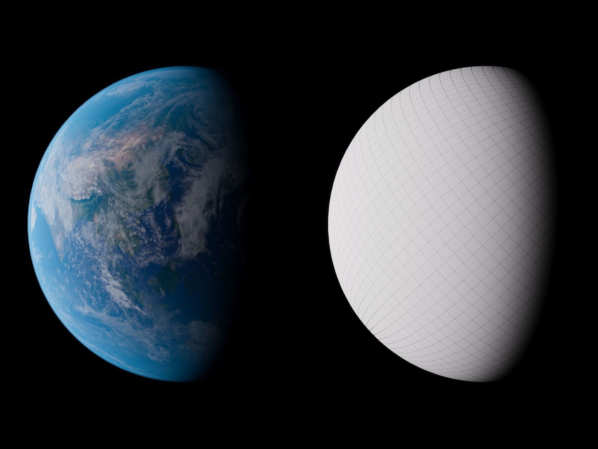 Earth Moon  Mars 3d Model Collection _9