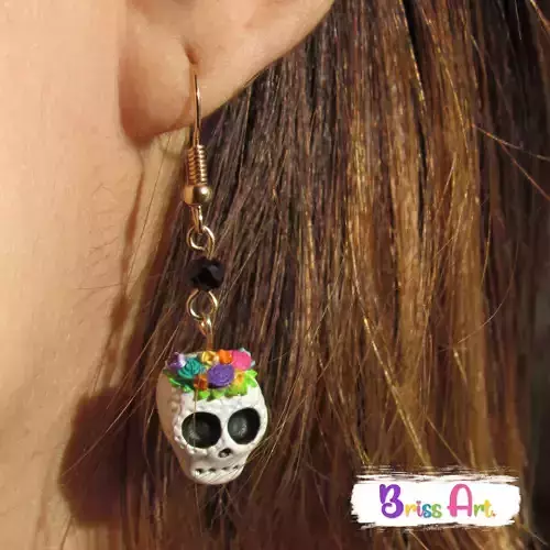 HALLOWEEN CATRINA EARRINGS 3D print model