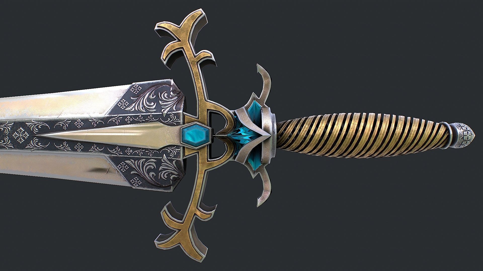 Fantasy sword 29 3D model Low-poly 3D model_10