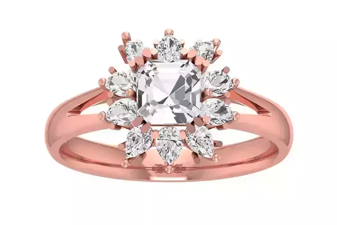 Solitaire Wedding Engagement Halo Ring