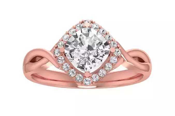 Cushion Solitaire Wedding Engagement Halo Ring