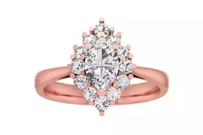 Marquise Solitaire Wedding Engagement Halo Ring