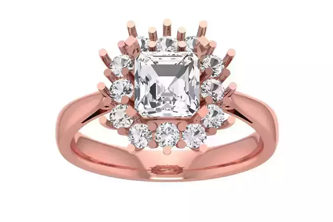 Solitaire Wedding Engagement Halo Ring