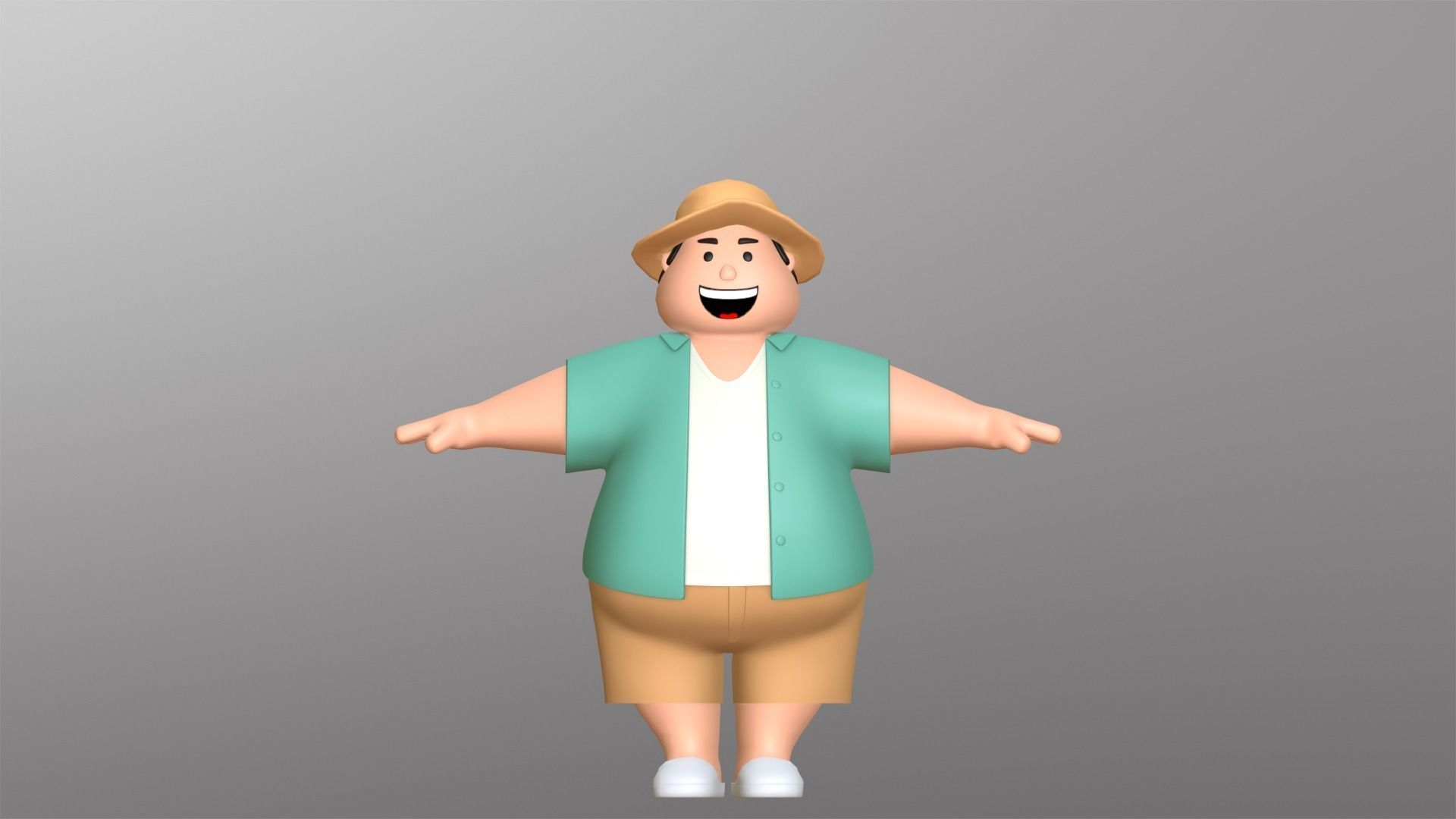 Minimal People Man Character 1006 Low-poly 3D model_11