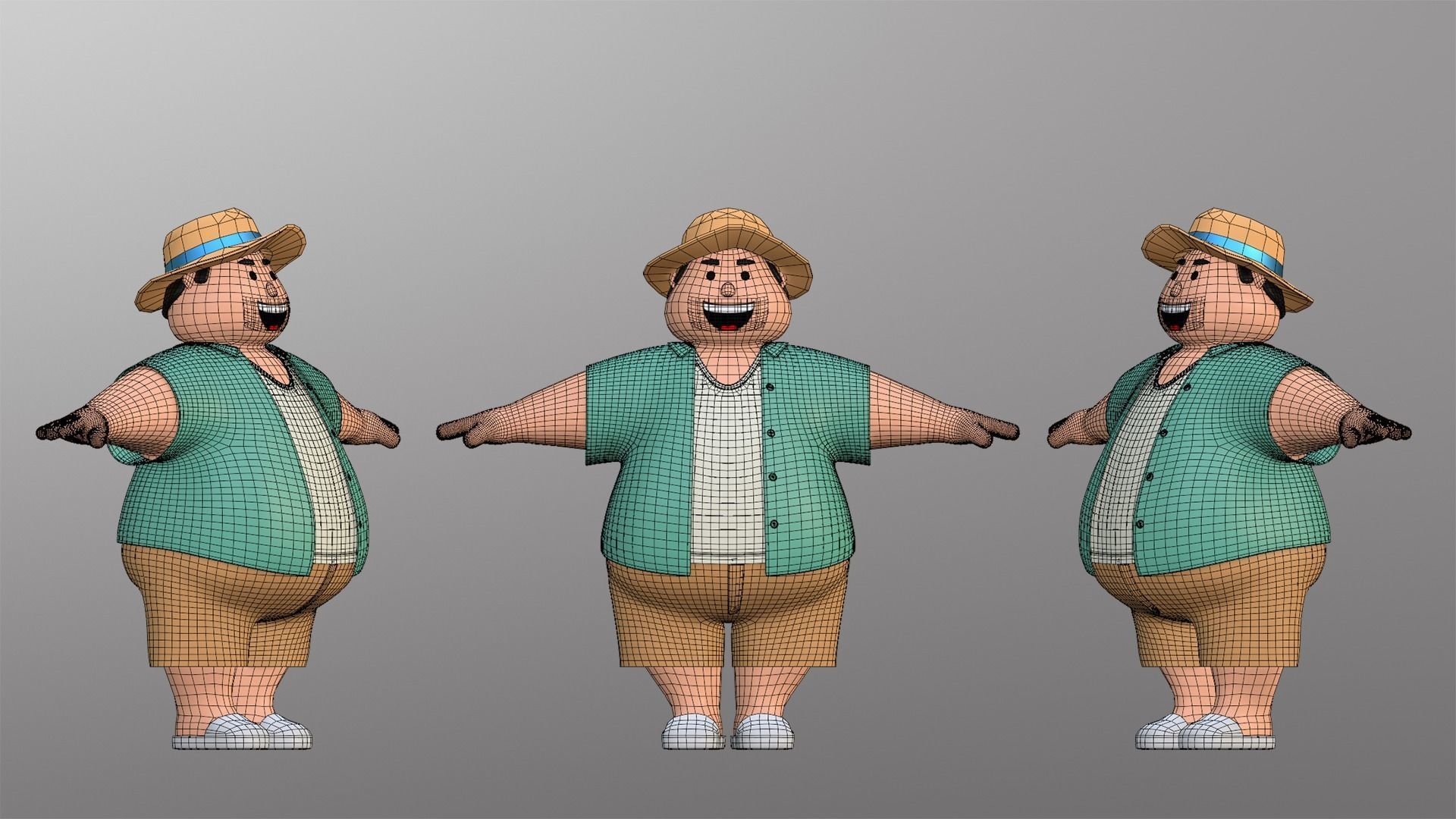 Minimal People Man Character 1006 Low-poly 3D model_6