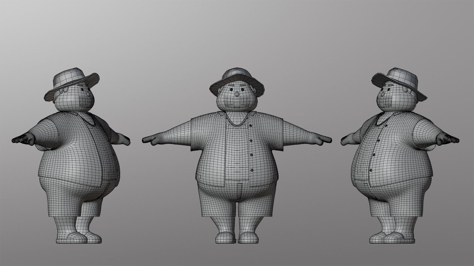 Minimal People Man Character 1006 Low-poly 3D model_5