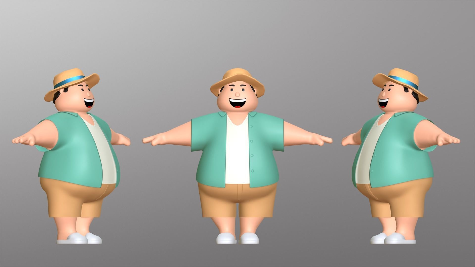 Minimal People Man Character 1006 Low-poly 3D model_3