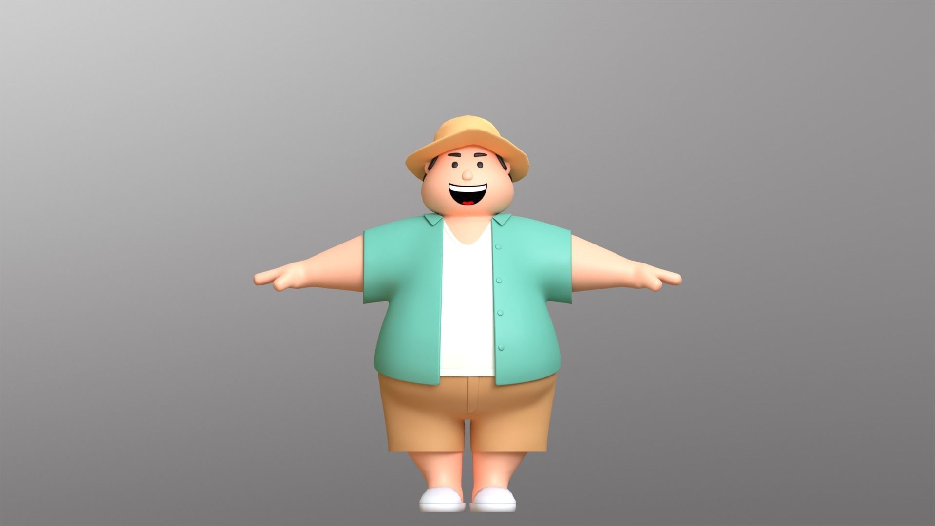 Minimal People Man Character 1006 Low-poly 3D model_7