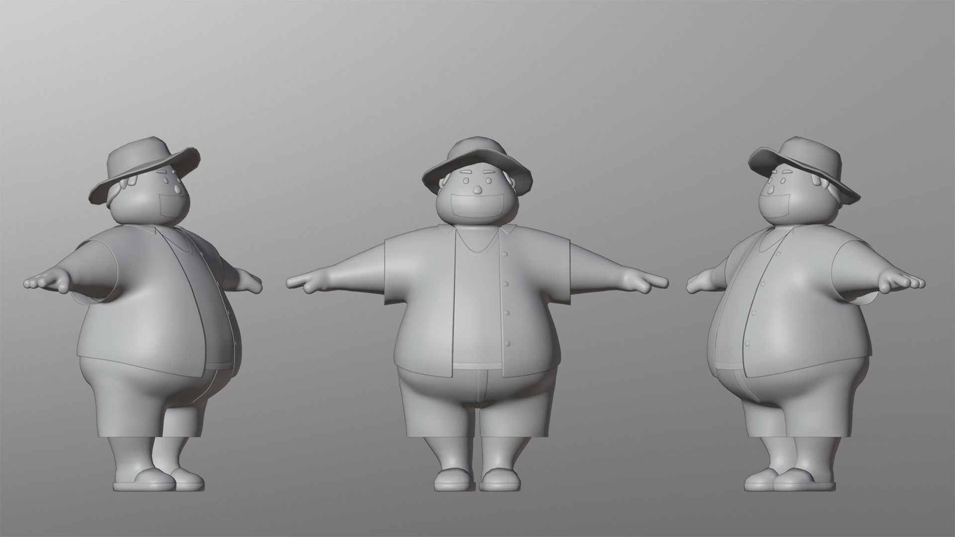 Minimal People Man Character 1006 Low-poly 3D model_4