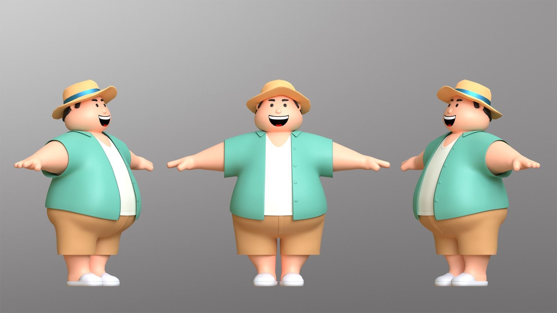Minimal People Man Character 1006 Low-poly 3D model_2