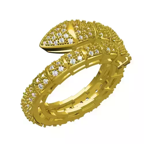 Antique Snake Shaped Multi Section Diamond Ring for Women
