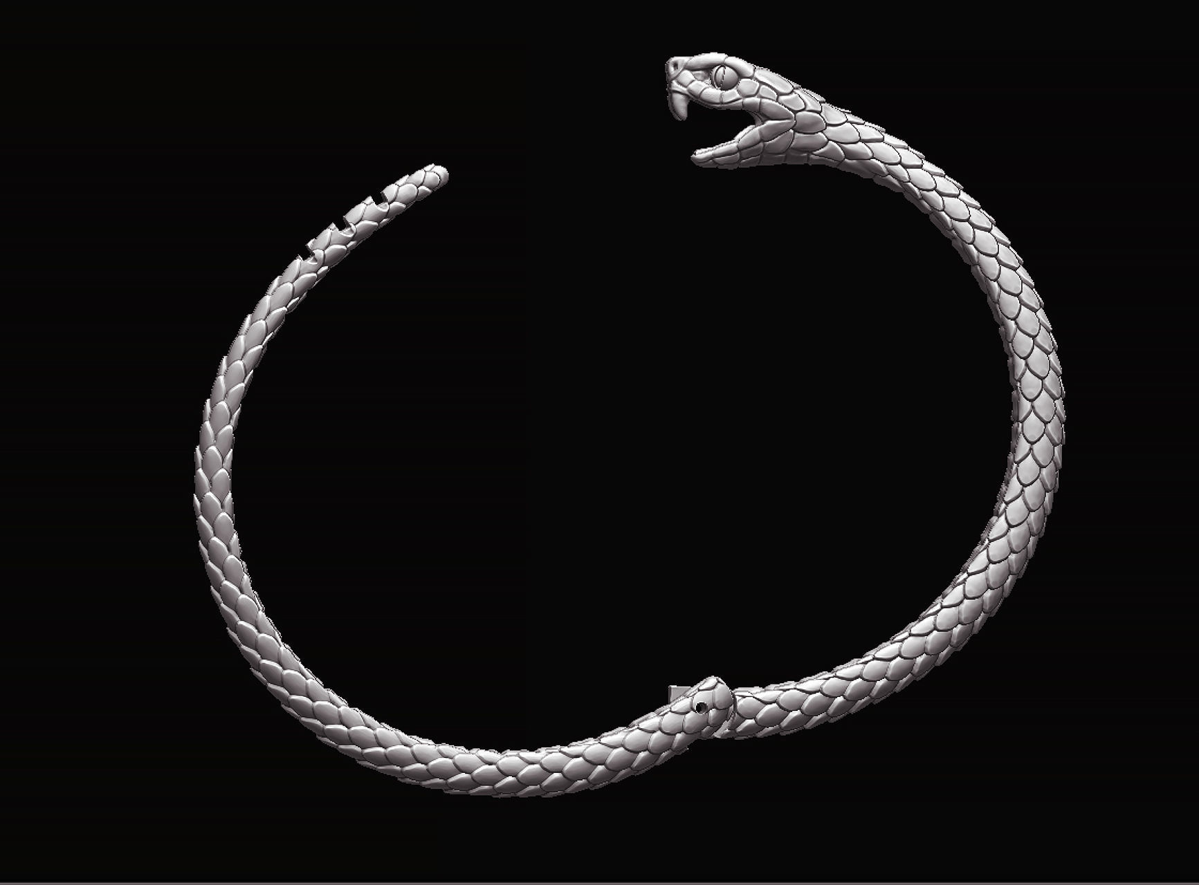 Bracelet Snake Ouroboros  3D print model_8