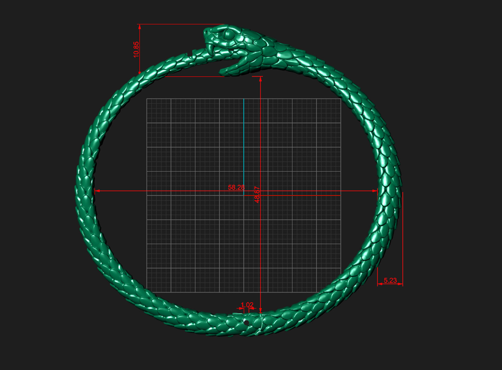 Bracelet Snake Ouroboros  3D print model_10