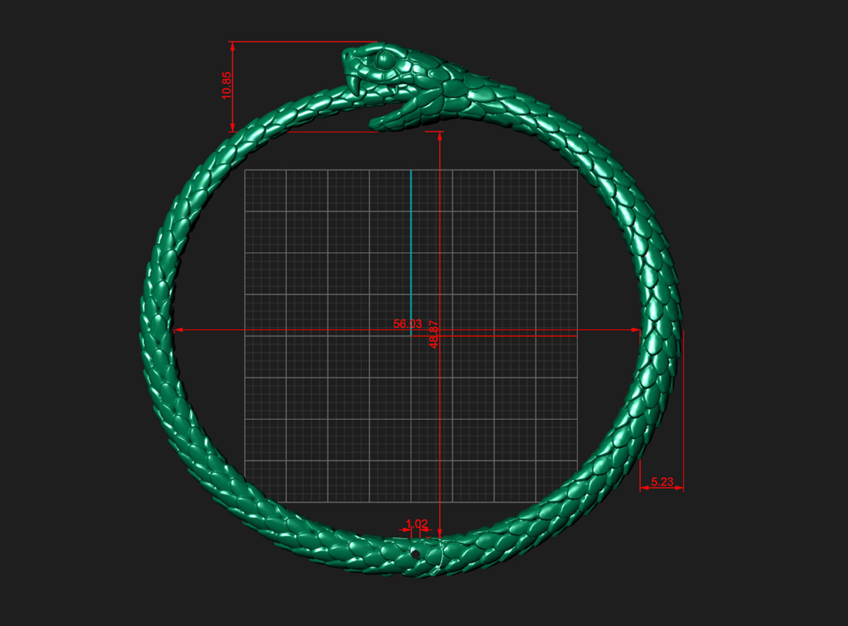 Bracelet Snake Ouroboros  3D print model_9