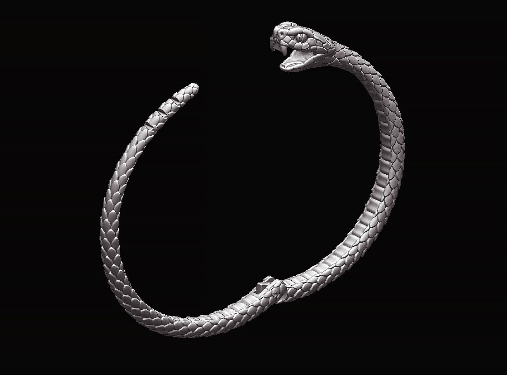 Bracelet Snake Ouroboros  3D print model_6