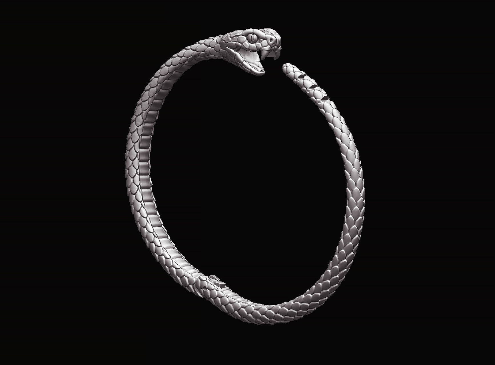 Bracelet Snake Ouroboros  3D print model_7