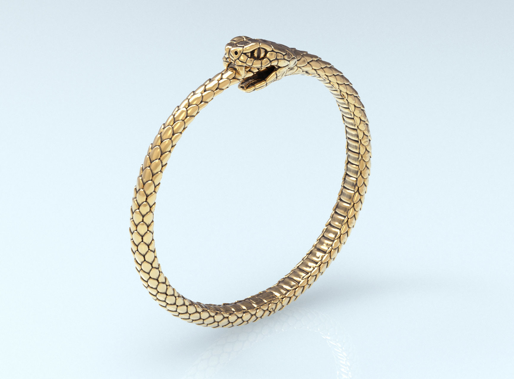 Bracelet Snake Ouroboros  3D print model_4