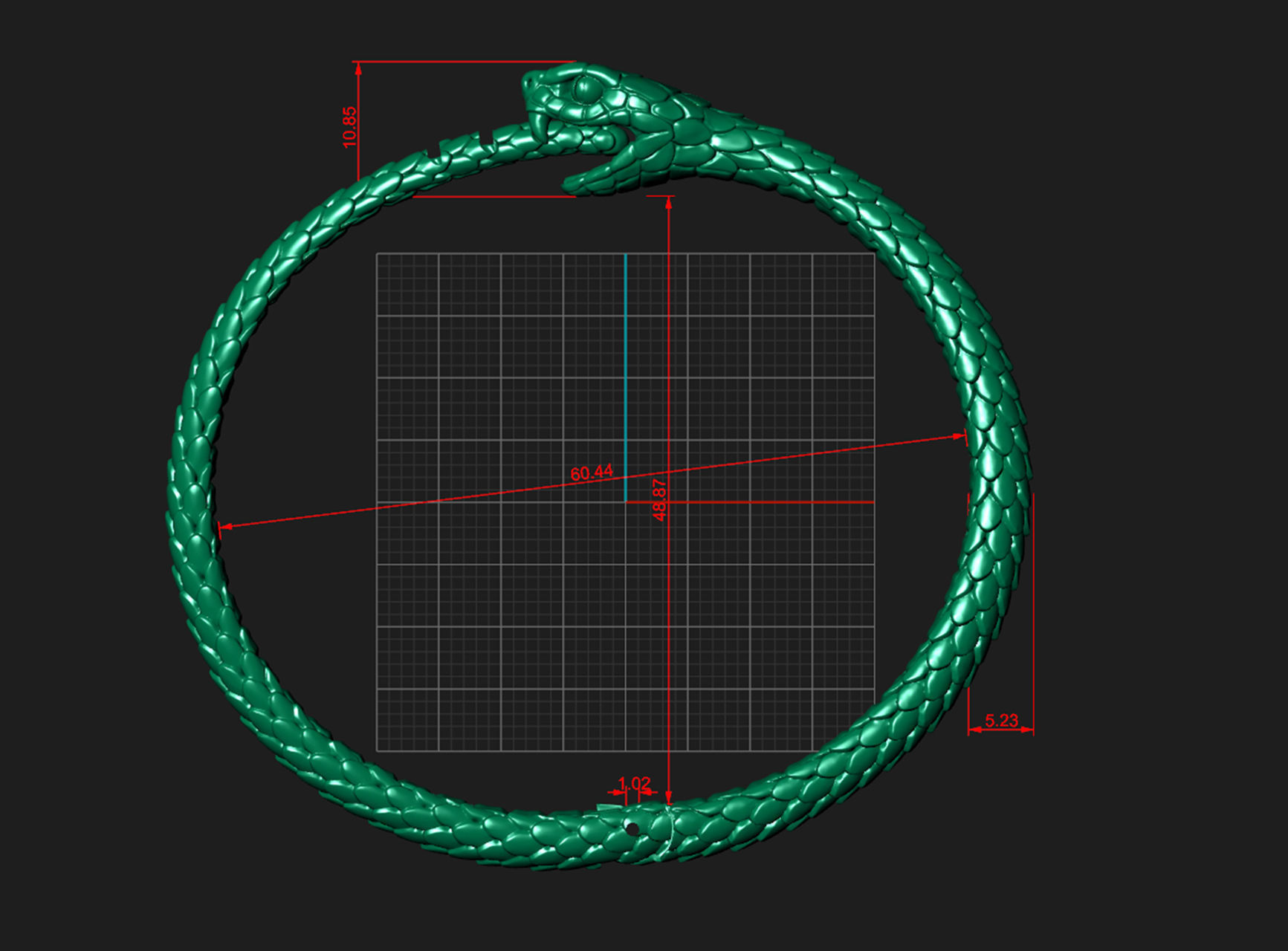 Bracelet Snake Ouroboros  3D print model_11