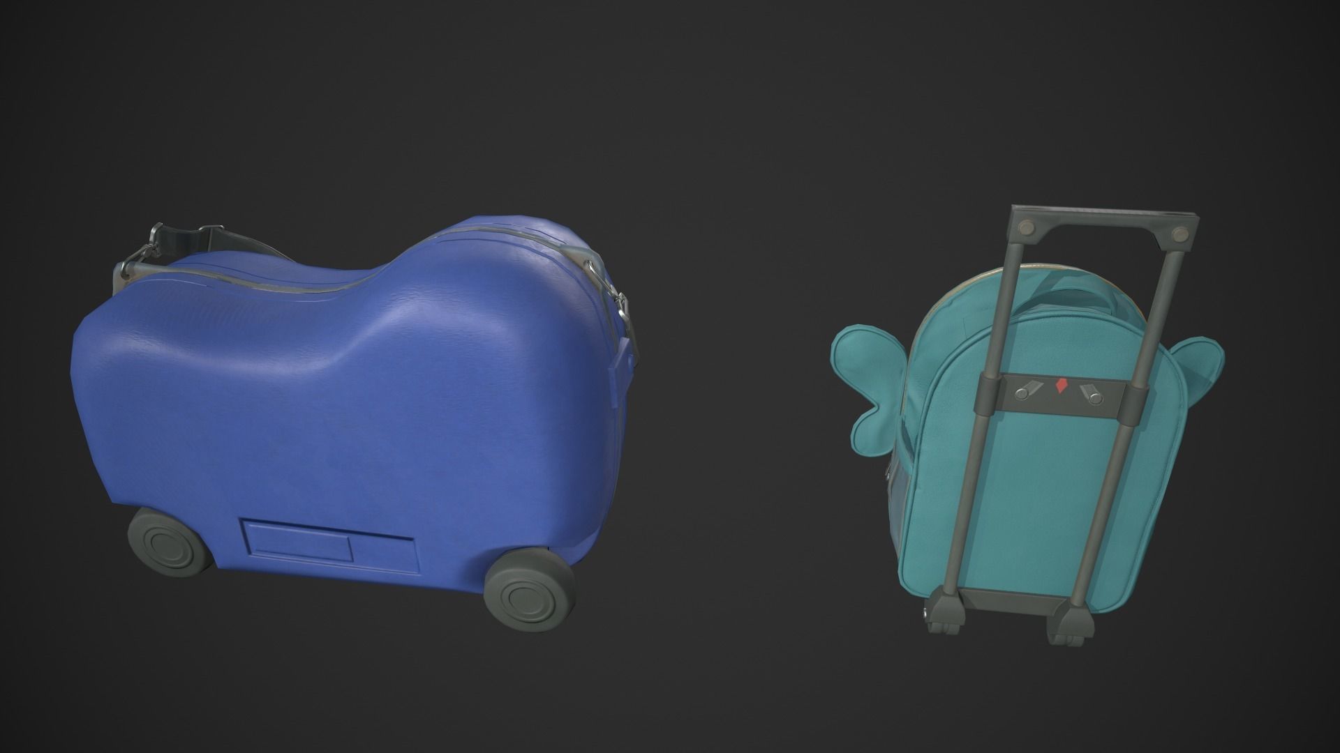 Kiddie Luggage Low-poly 3D model_7