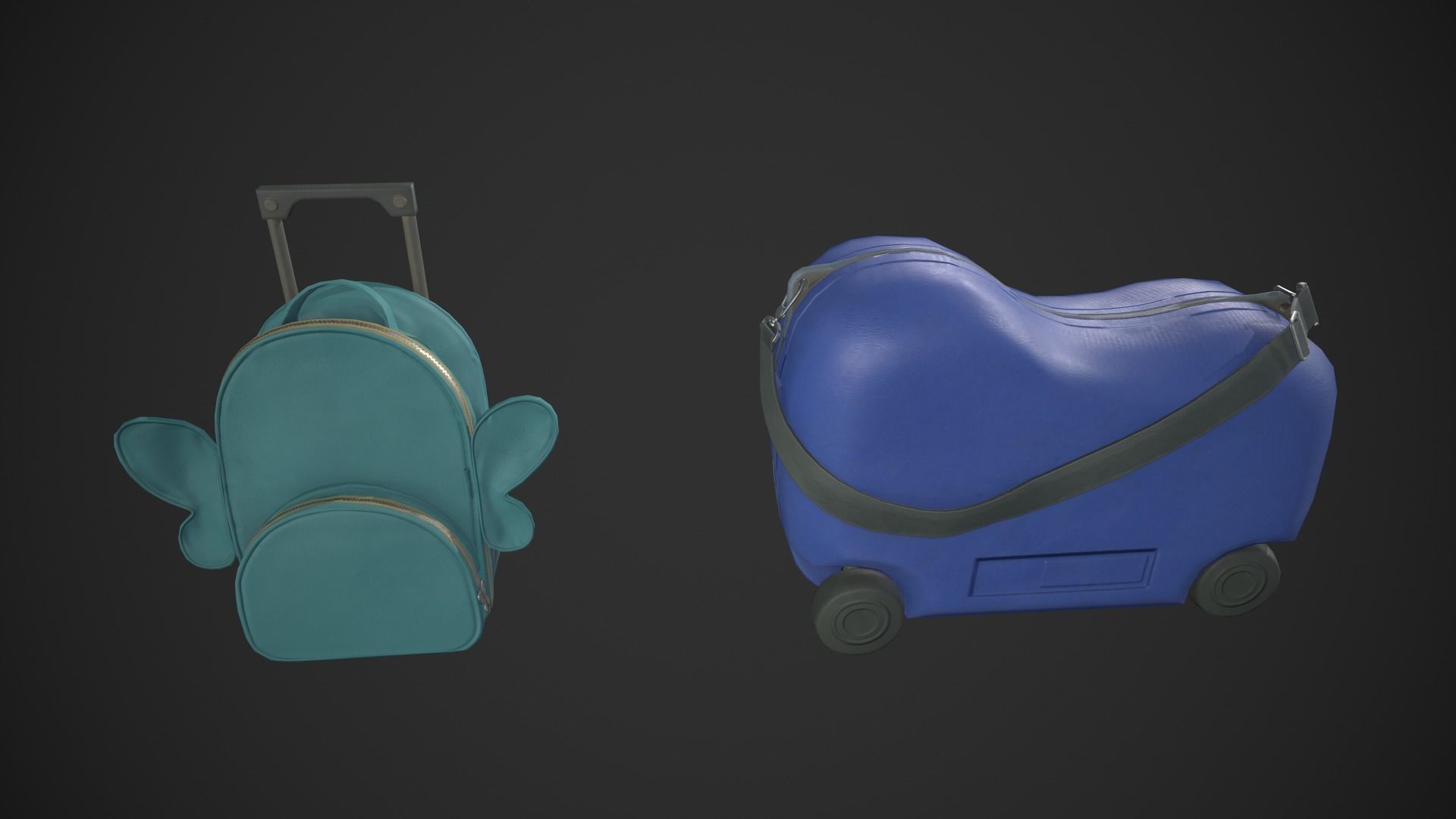 Kiddie Luggage Low-poly 3D model_5
