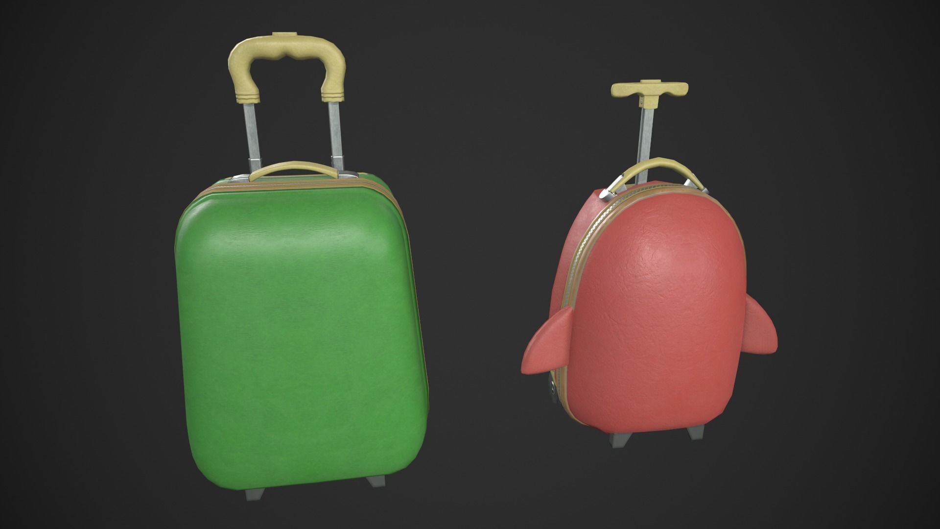 Kiddie Luggage Low-poly 3D model_9
