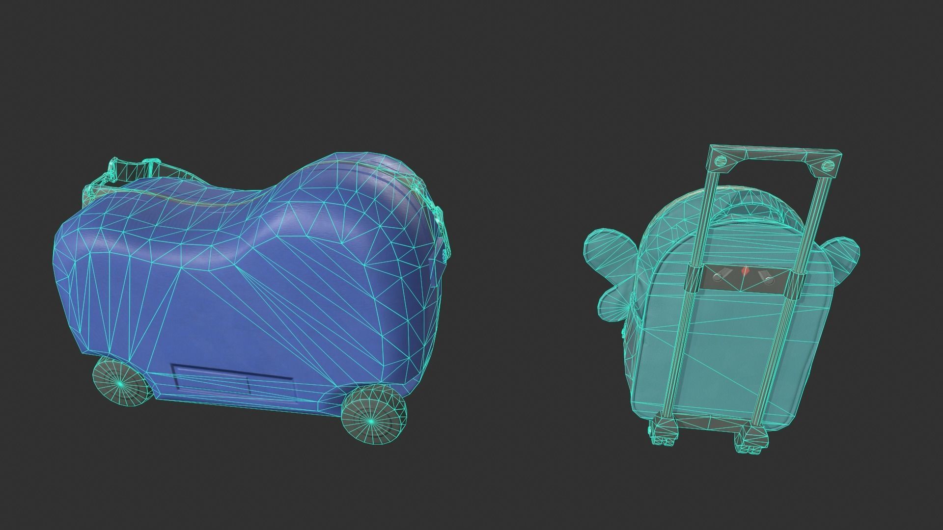 Kiddie Luggage Low-poly 3D model_8