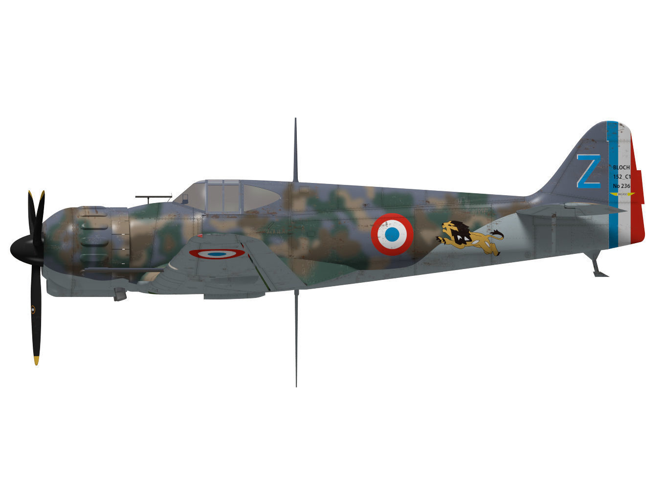 bloch MB152 3D model_8