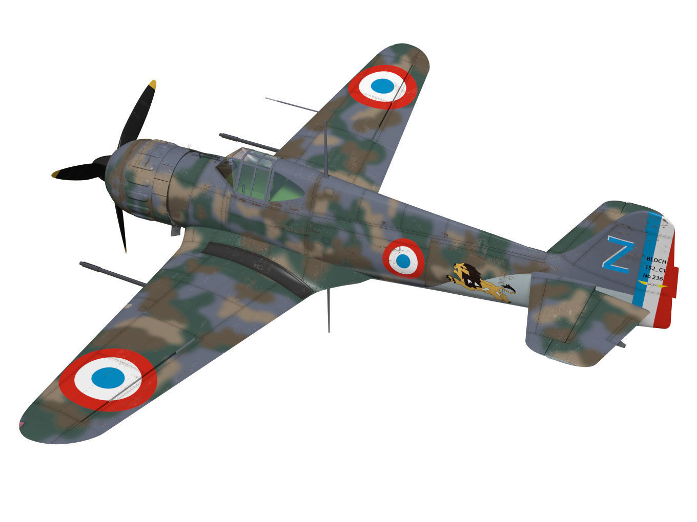 bloch MB152 3D model_1