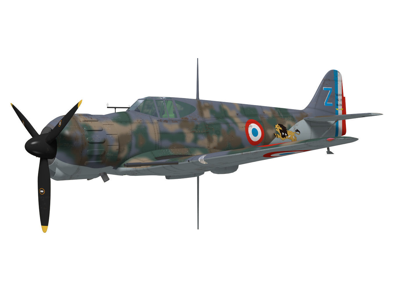 bloch MB152 3D model_2