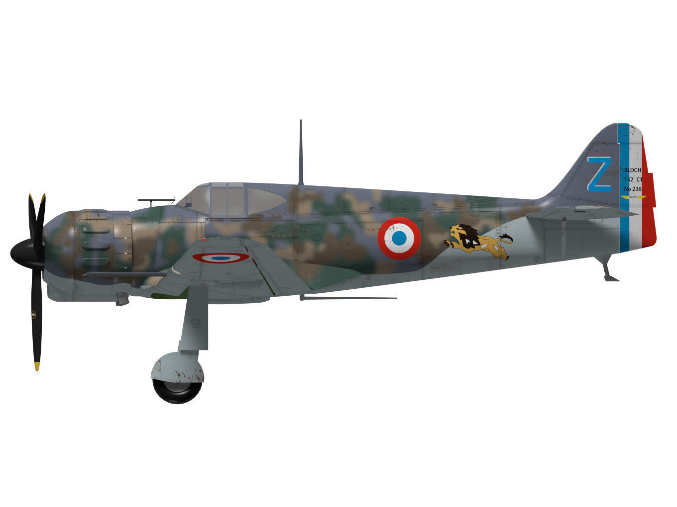 bloch MB152 3D model_9