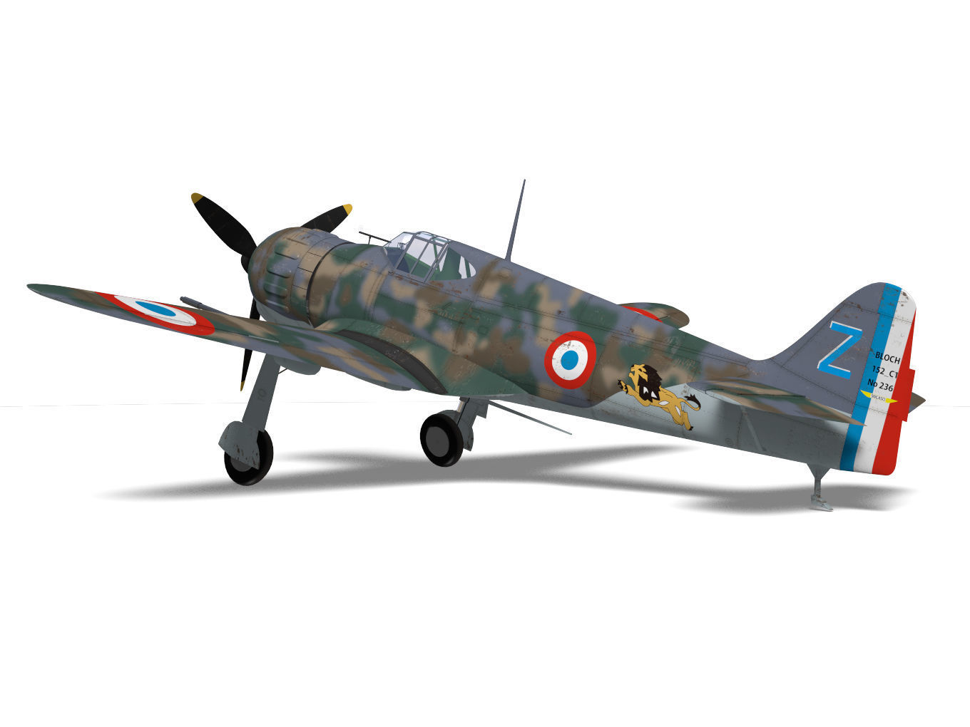 bloch MB152 3D model_6