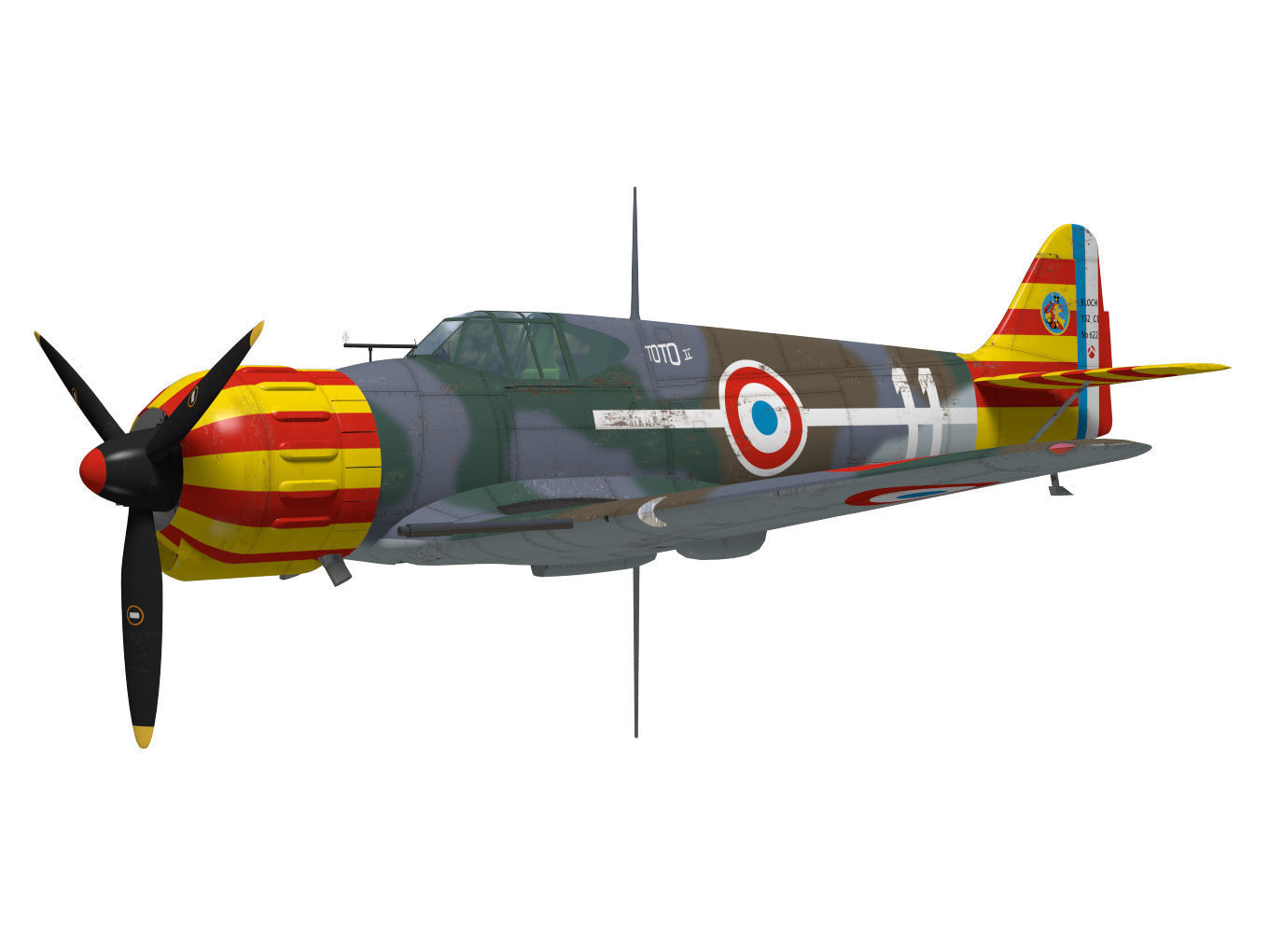 bloch MB152 3D model_2