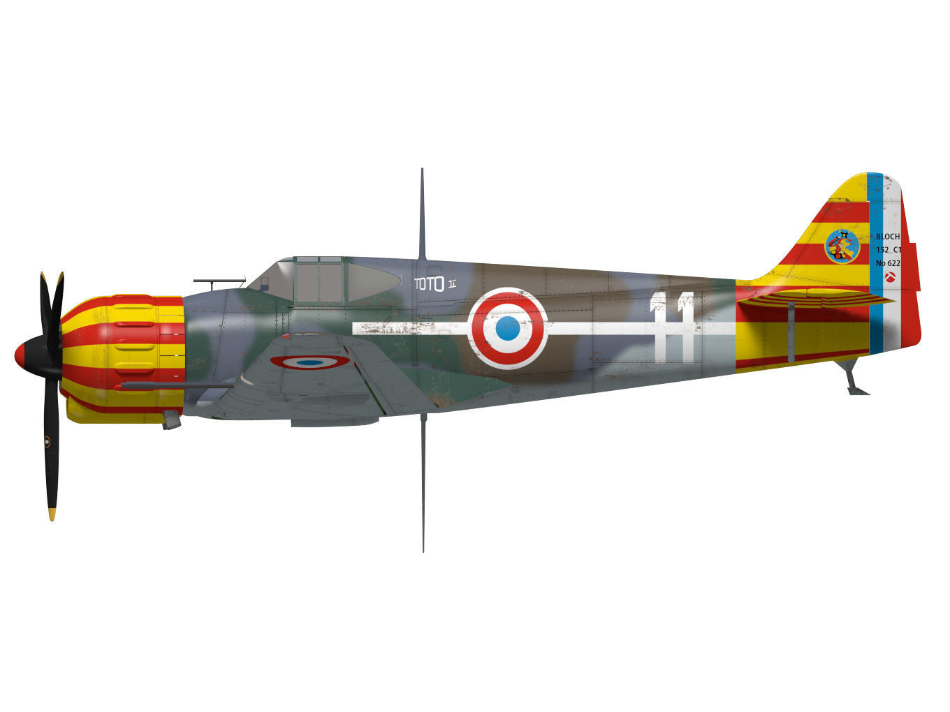 bloch MB152 3D model_8