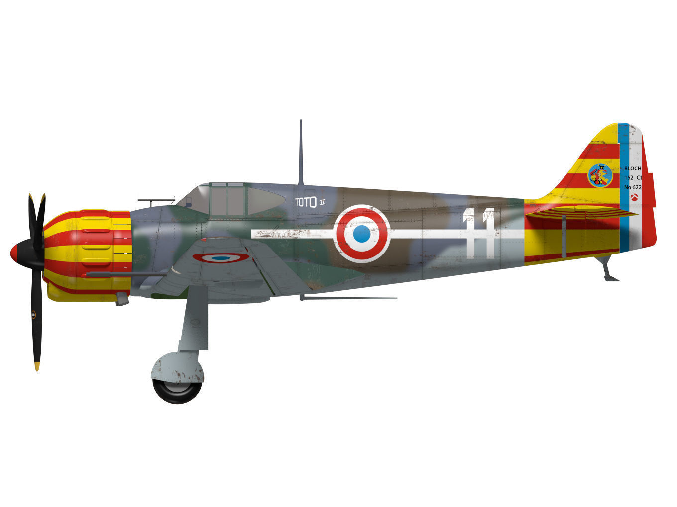 bloch MB152 3D model_9