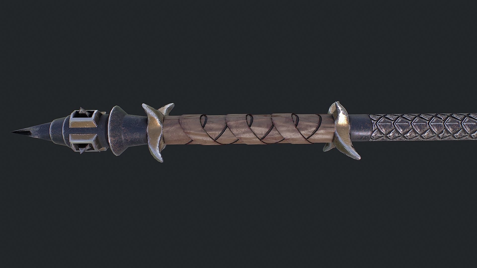 Fantasy Axe 2 3D Model Low-poly 3D model_10