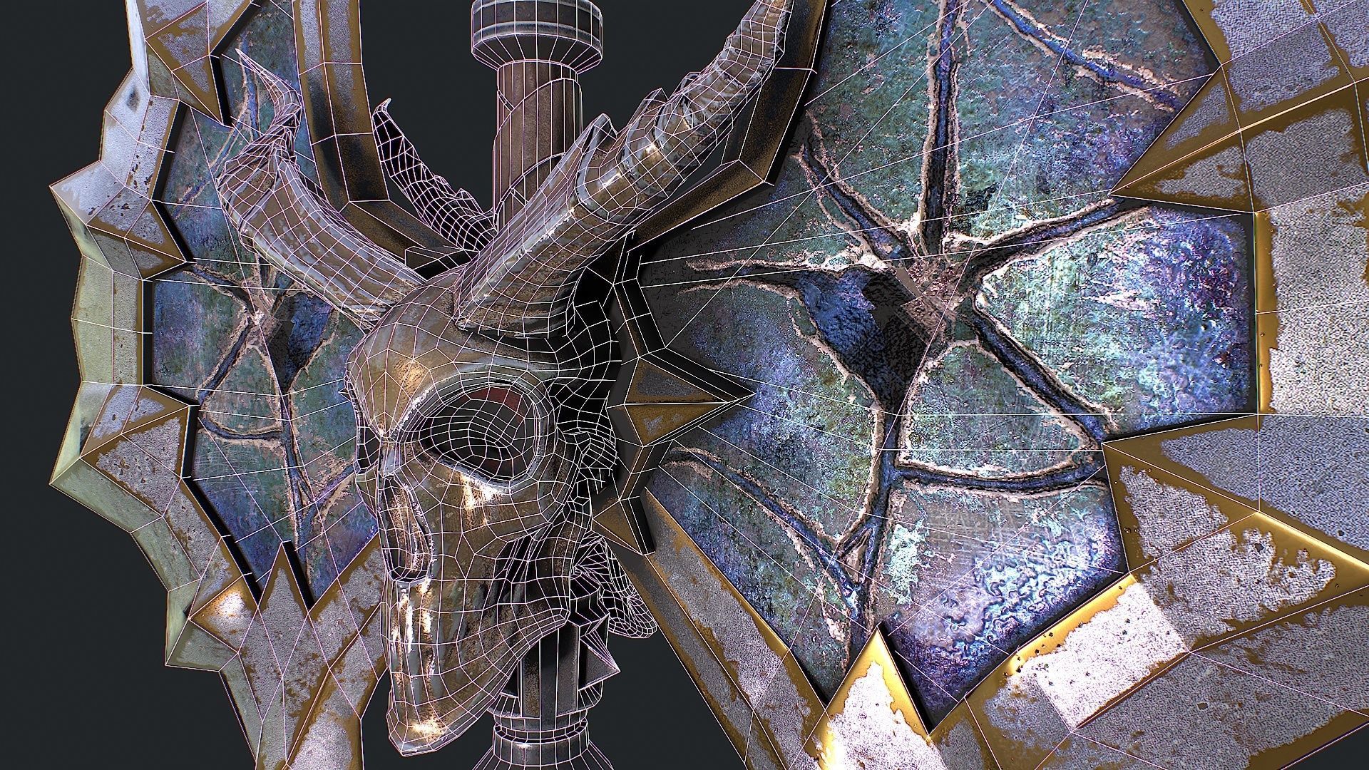 Fantasy Axe 2 3D Model Low-poly 3D model_5