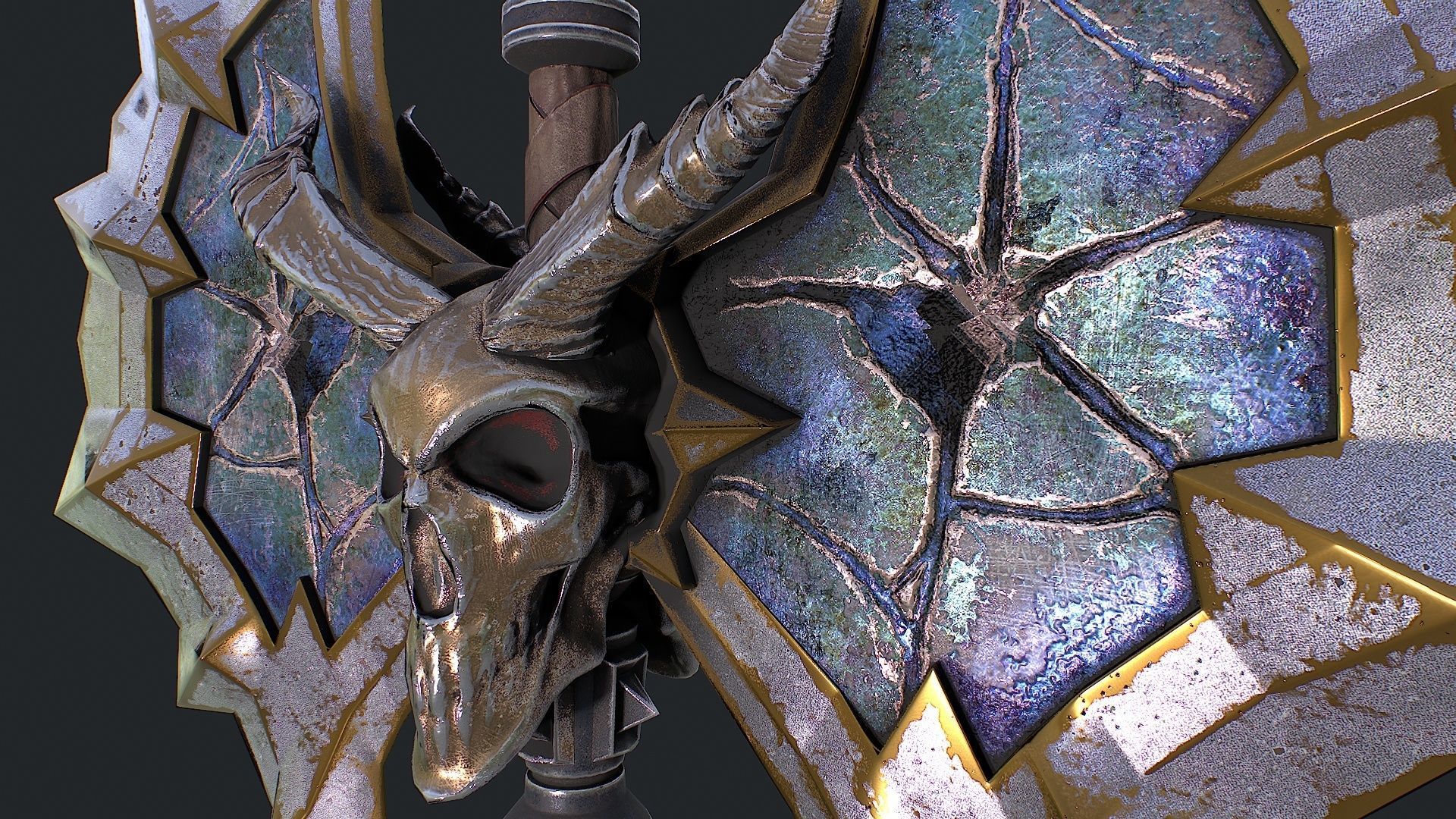 Fantasy Axe 2 3D Model Low-poly 3D model_4