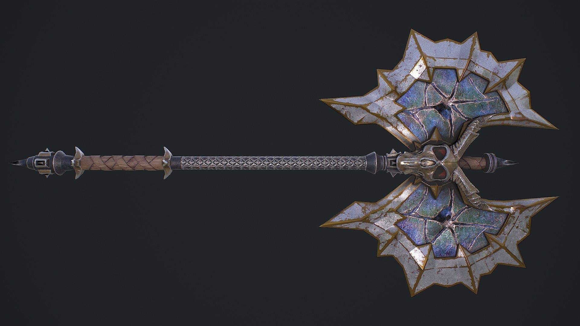 Fantasy Axe 2 3D Model Low-poly 3D model_8