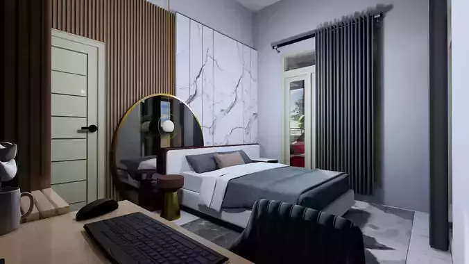Luxury Modern Minimalis Furniture Design Bed Room House Interior