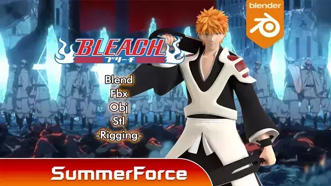 Ichigo Kurosaki - Bleach 3D model Ichigo Kurosaki - Bleach 3D model