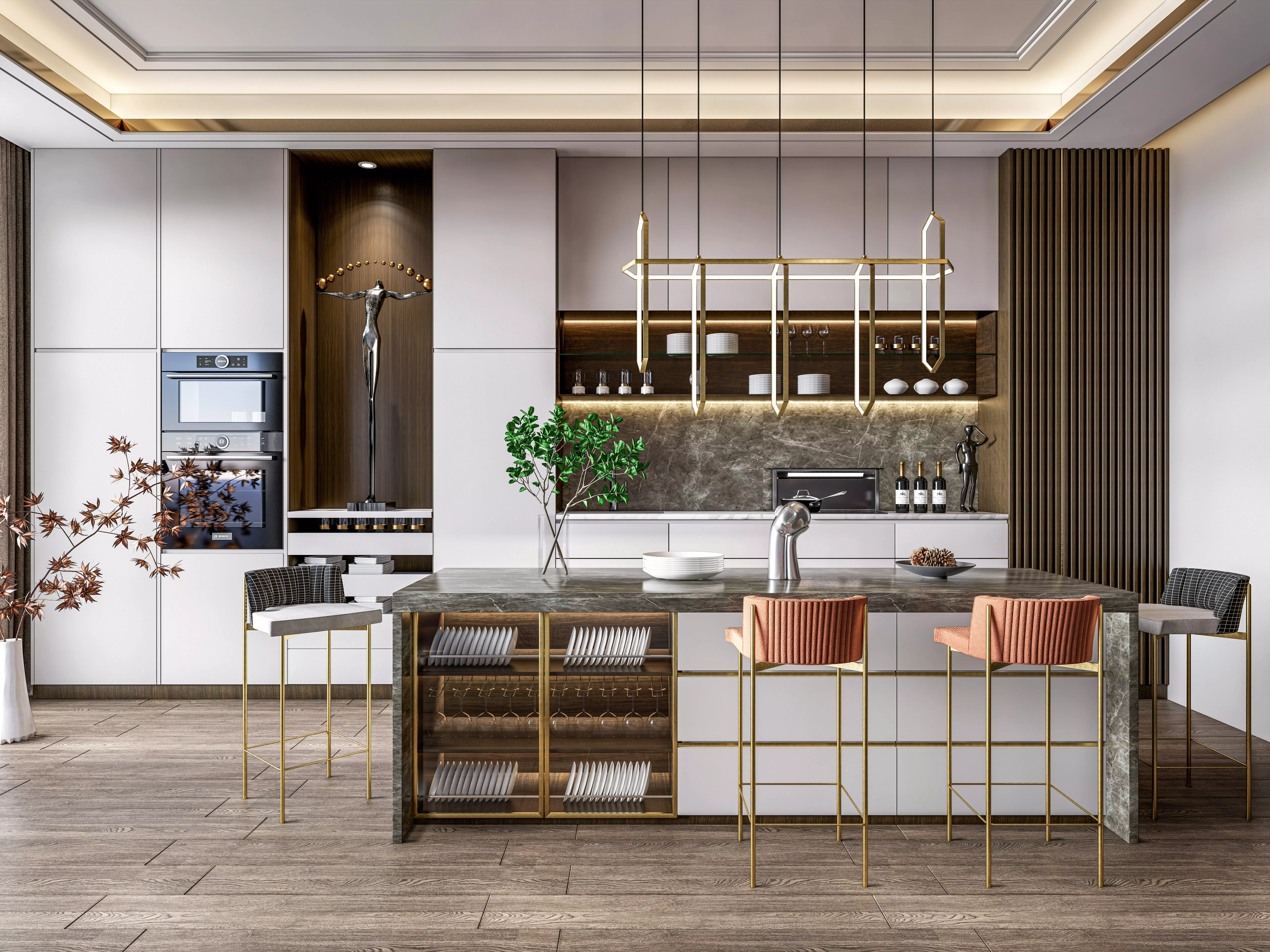 Kitchen Modern interior  0010 3D model_0