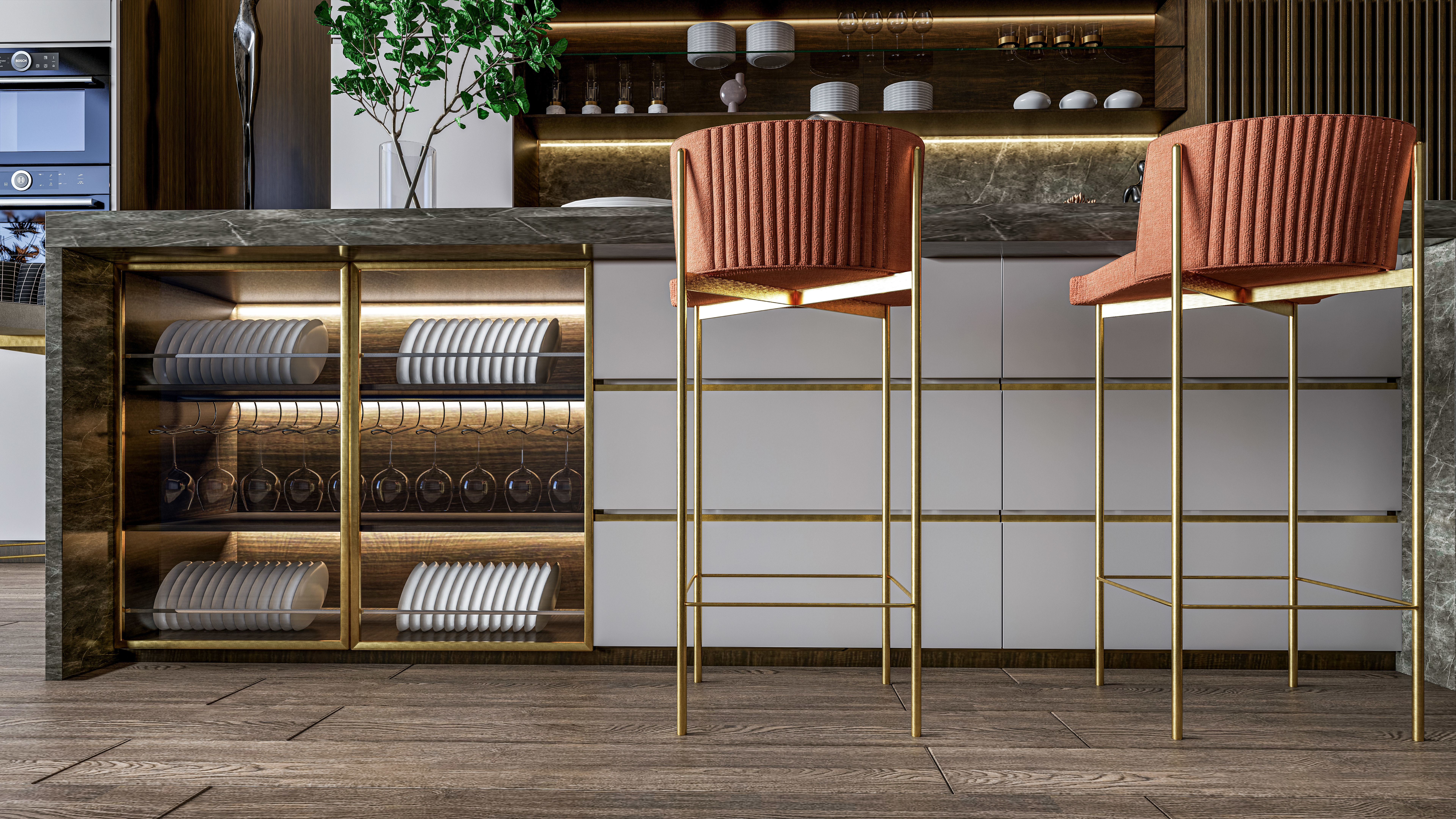 Kitchen Modern interior  0010 3D model_17