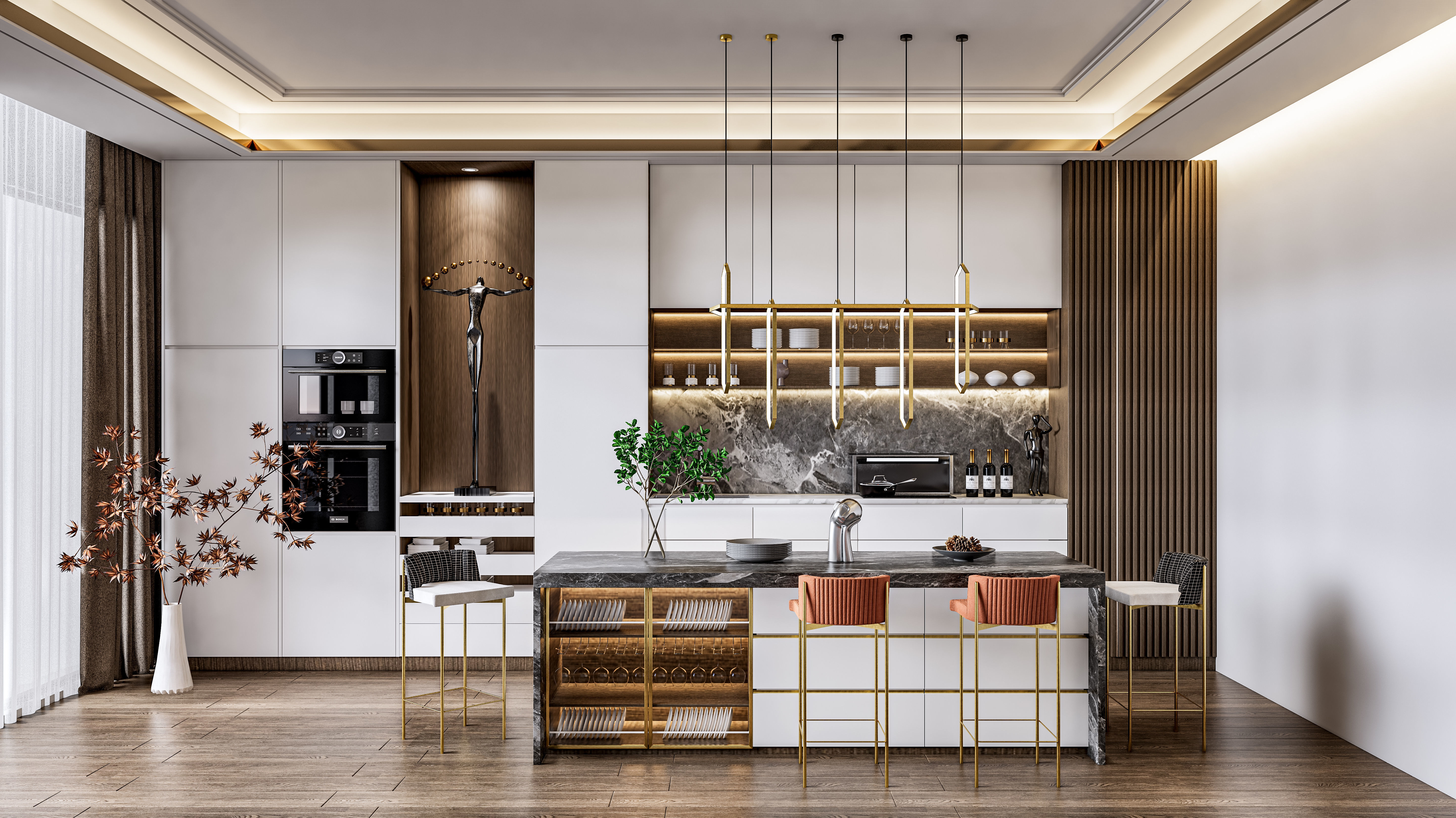 Kitchen Modern interior  0010 3D model_1