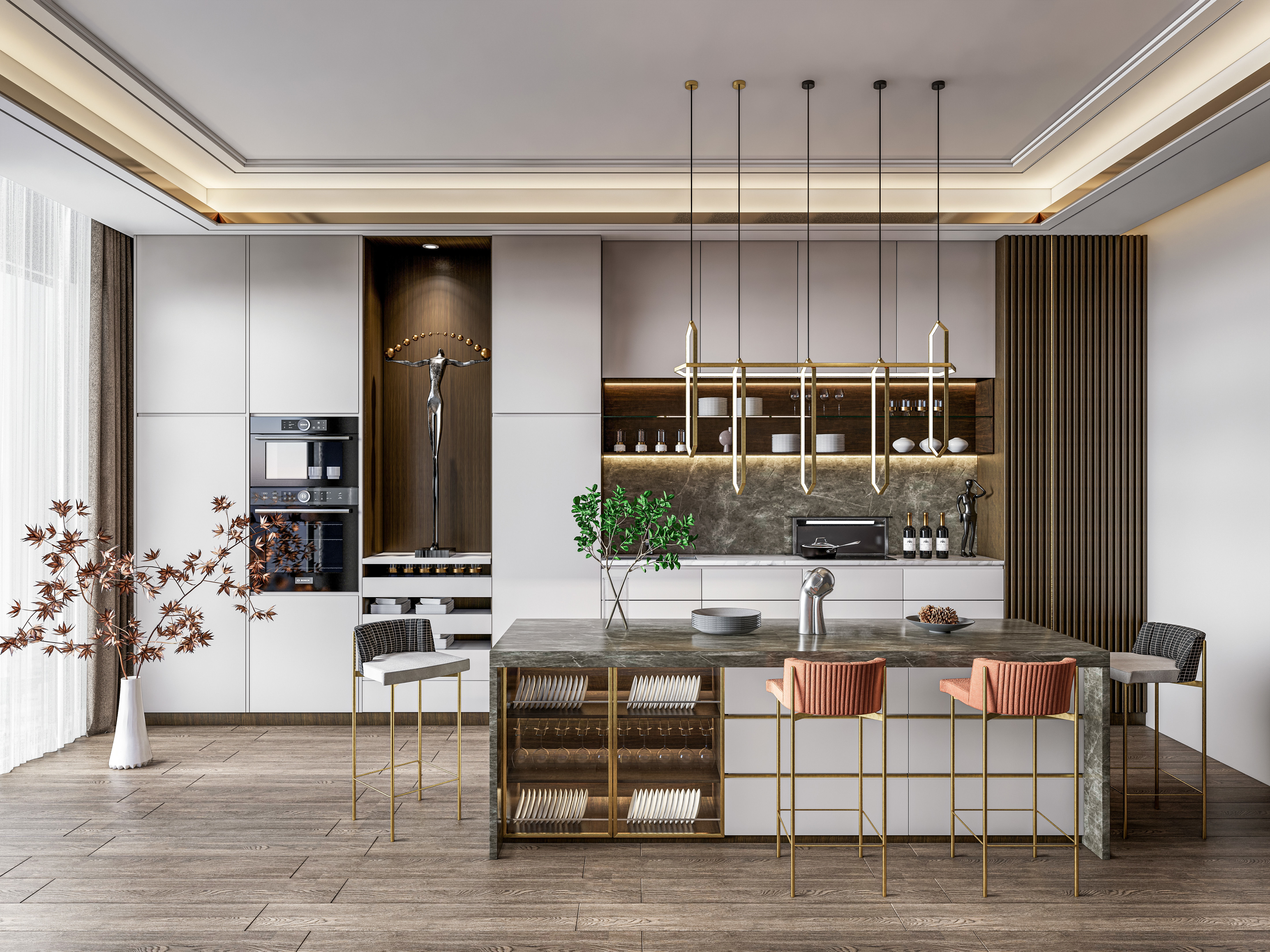 Kitchen Modern interior  0010 3D model_4